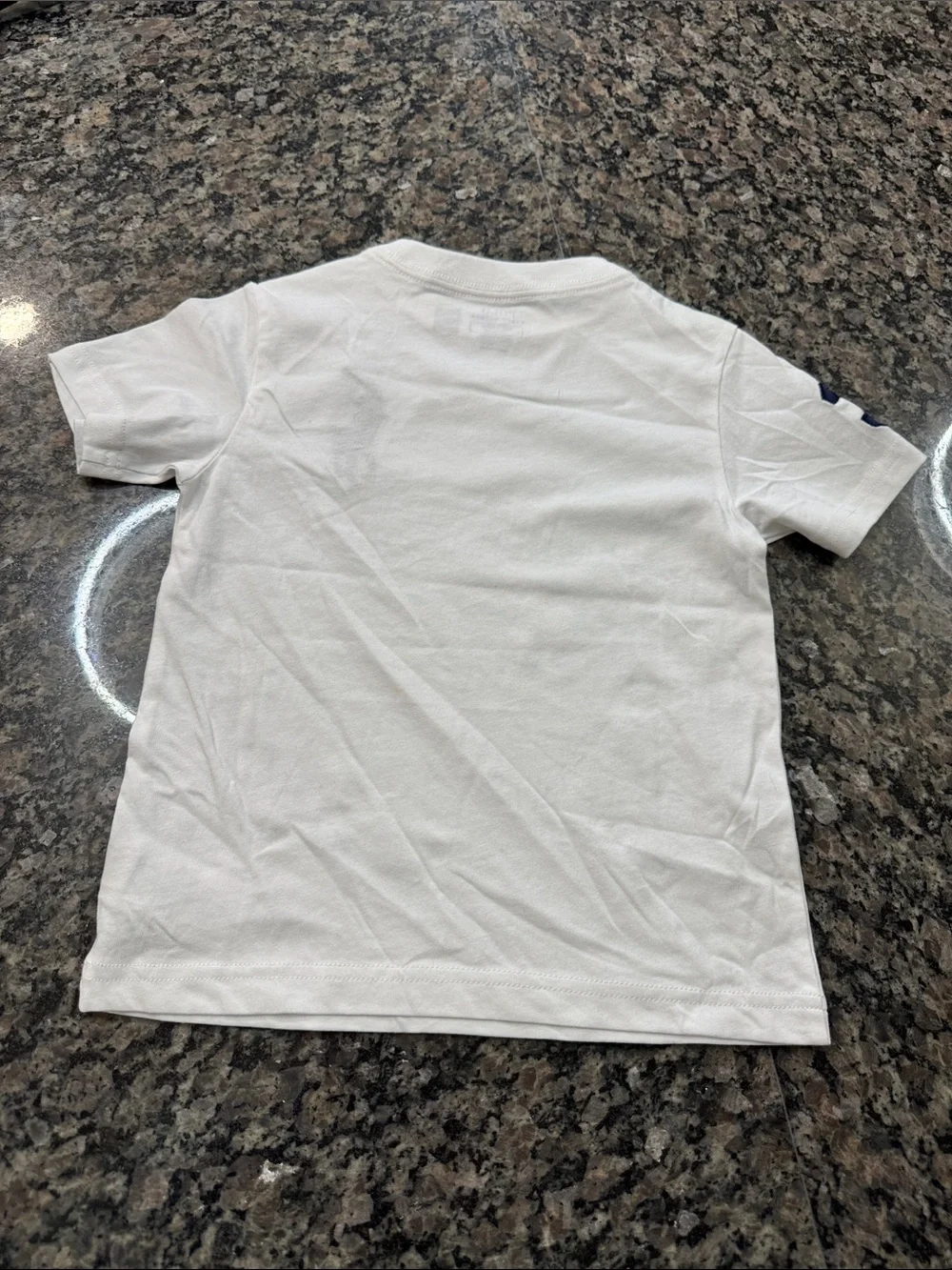 Ralph Lauren White Tee with Navy Polo Player Logo NEW 3T